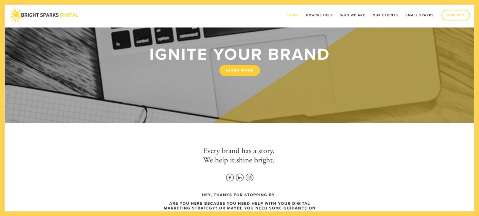 Bright Sparks Digital website