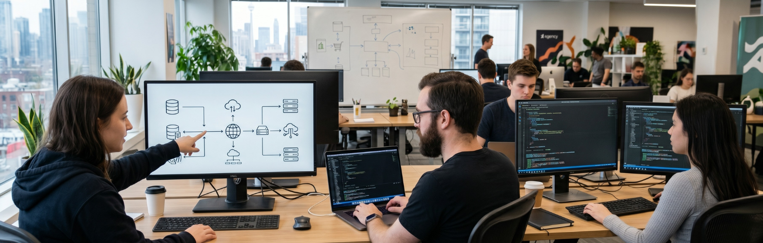 Shopify Plus development agency building custom eCommerce store with ERP integration